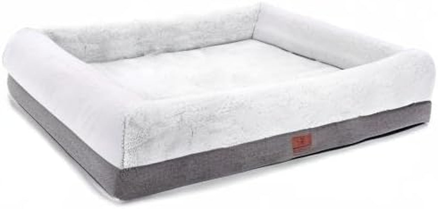 Orthopedic Dog Bed with Waterproof Liner – 4-Sided Bolster Support Bed with Removable Washable Cover