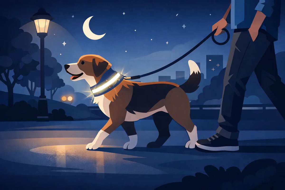 Reflective Dog Collar for Night Walks Guide