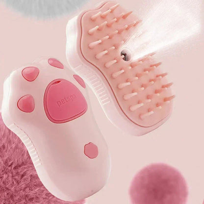 3-in-1 Electric Steam Brush for Cats & Dogs – Spray, Massage & Hair Removal Grooming Comb