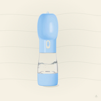 Portable Dog Water Bottle - Leak Proof Dog Water Dispenser with Bowl & Food Container, Dishwasher Safe Food Grade Plastic for Pet Puppy Outdoor Walking Hiking Travel Blue