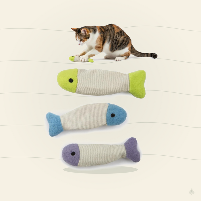SmartyKat Fish Flop Cat Toy – Catnip & Crinkle Fish Toy for Cats & Kittens, 3 Count