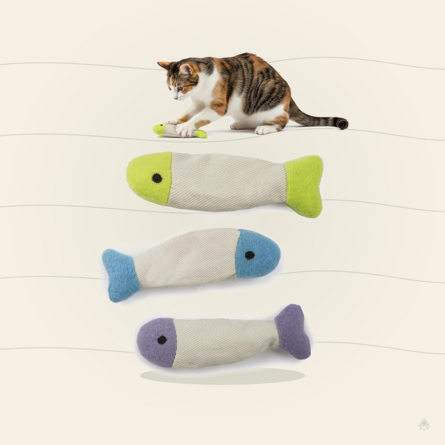 SmartyKat Fish Flop Cat Toy – Catnip & Crinkle Fish Toy for Cats & Kittens, 3 Count