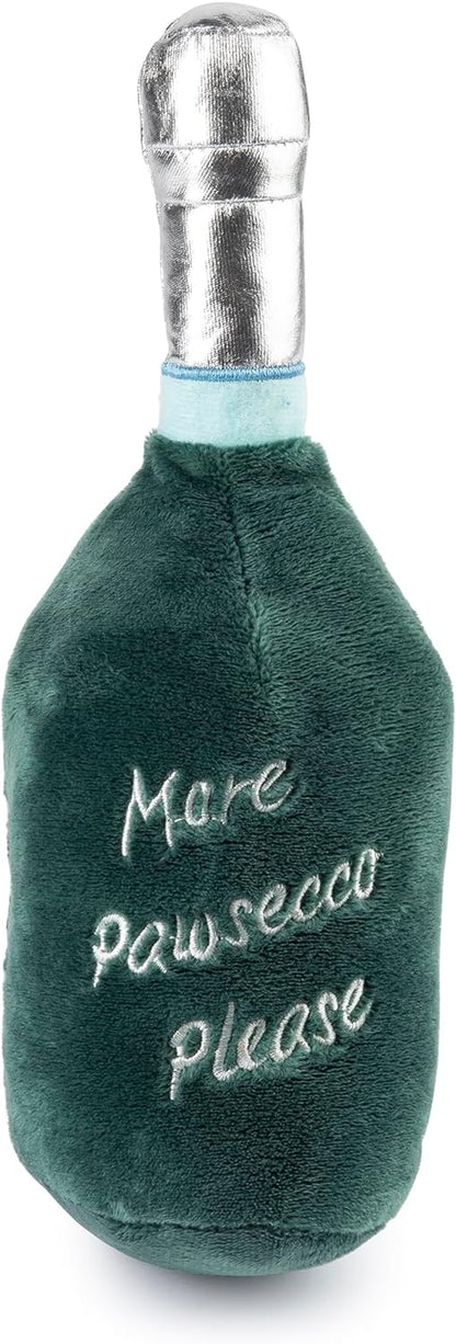 LaBarka Pawsecco Squeaky Plush Dog Toy – Prosecco Bottle Parody Toy for Dogs