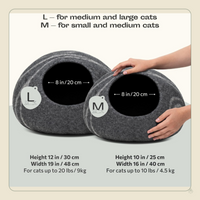 Merino Wool Cat Cave Bed – Handmade Felted Hideaway for Anxious & Indoor Cats