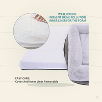 Orthopedic Dog Bed with Waterproof Liner – 4-Sided Bolster Support Bed with Removable Washable Cover