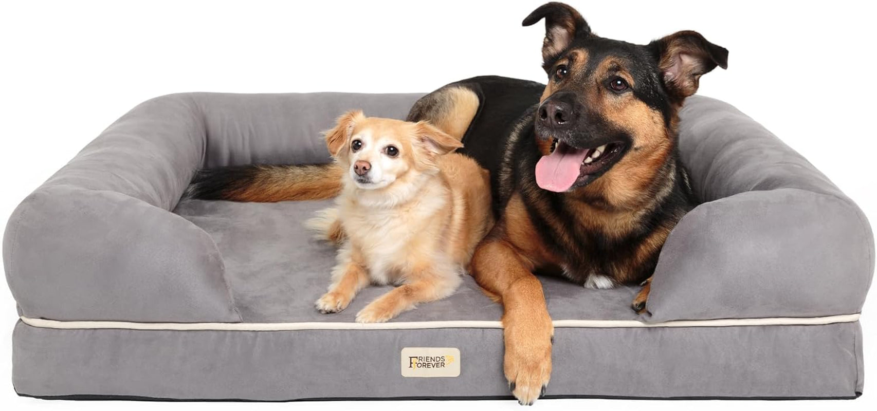 Orthopedic Memory Foam Dog Bed with Bolster Walls – Large Pet Sofa Bed up to 130 lbs