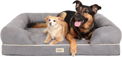 Orthopedic Memory Foam Dog Bed with Bolster Walls – Large Pet Sofa Bed up to 130 lbs