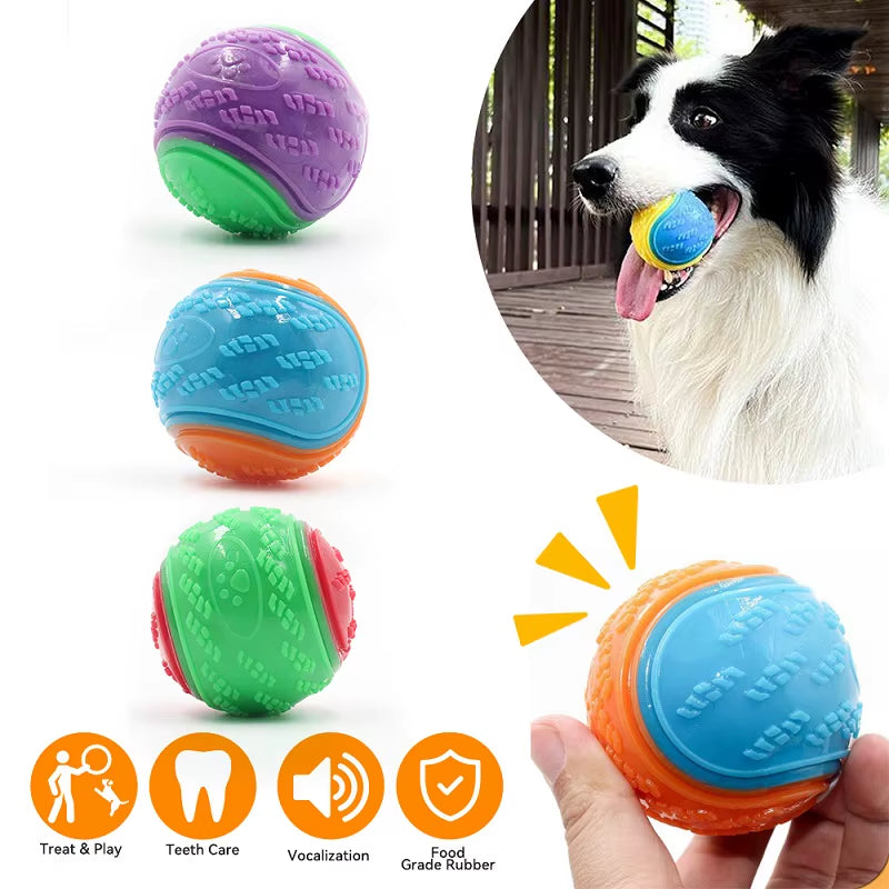 Squeaky TPR Dog Ball Toy – Interactive Teeth Cleaning Bite-Resistant Chew Toy for All Dogs
