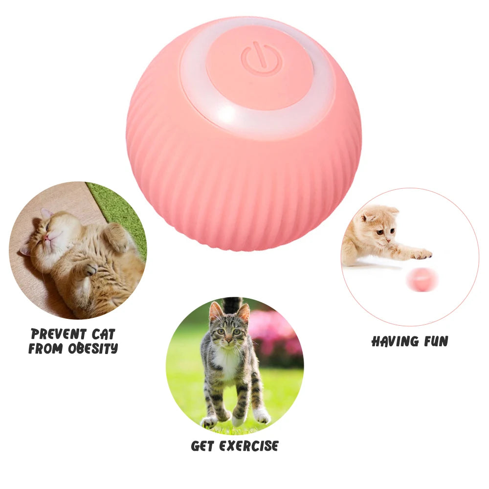 Smart Automatic Rolling Ball Cat Toy – Self-Moving Electric Interactive Toy for Indoor Cats & Kittens