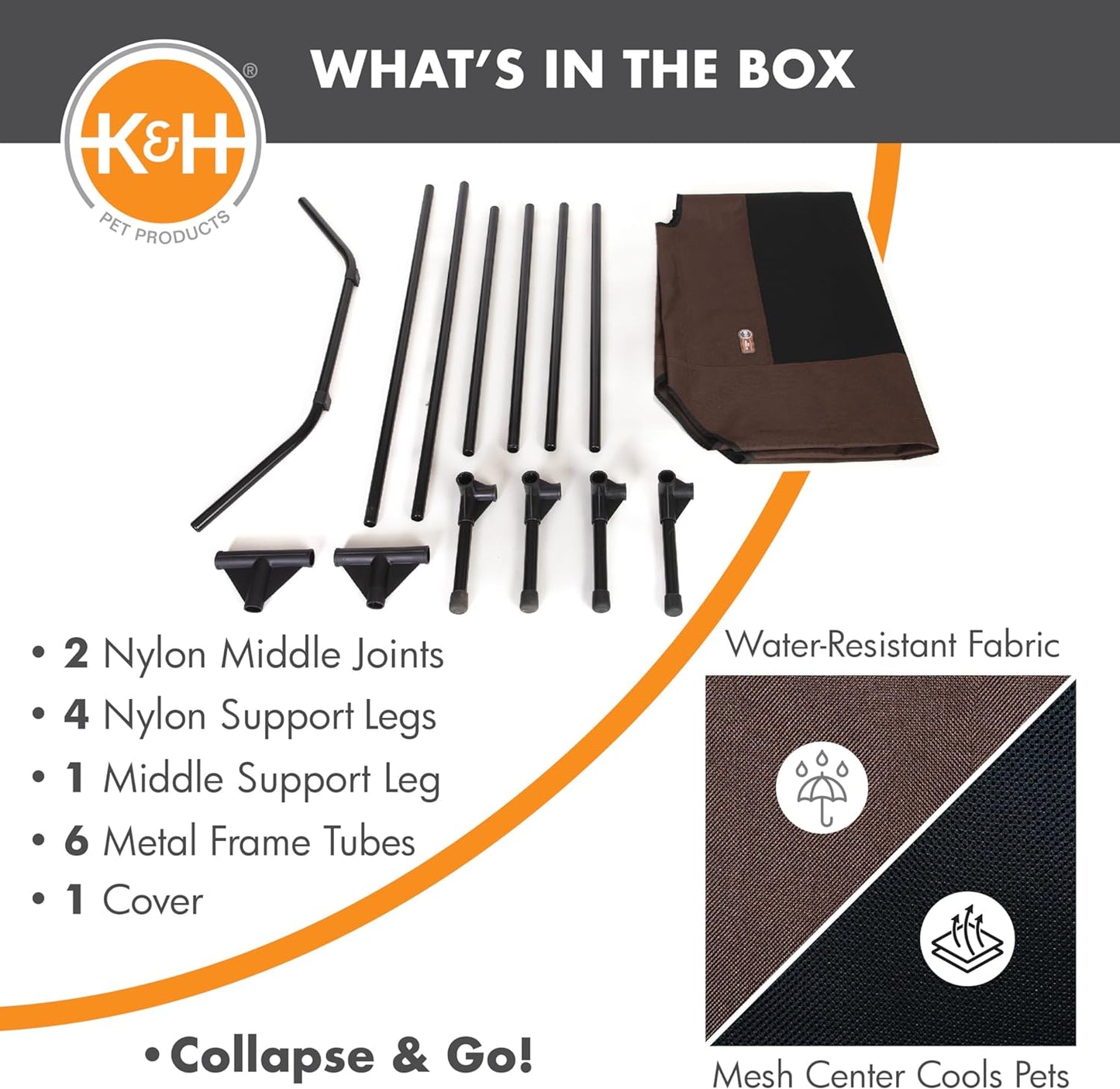 K&H Elevated Dog Cot – All-Weather Cooling Raised Pet Bed for Indoor & Outdoor Use