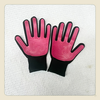 Pet Grooming Gloves (2-Pack) — Deshedding & Massage Hair Remover for Dogs & Cats