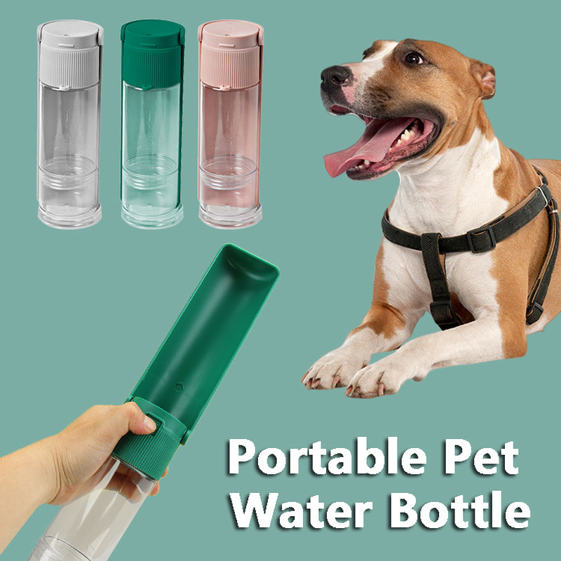 Portable Pet Water Bottle with Built-In Bowl – Leak-Proof Travel Dispenser for Dogs & Cats
