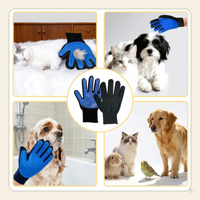 Pet Grooming Gloves (2-Pack) — Deshedding & Massage Hair Remover for Dogs & Cats