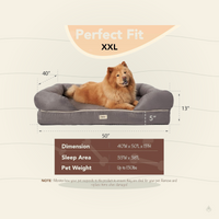 Orthopedic Memory Foam Dog Bed with Bolster Walls – Large Pet Sofa Bed up to 130 lbs