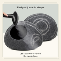 Merino Wool Cat Cave Bed – Handmade Felted Hideaway for Anxious & Indoor Cats