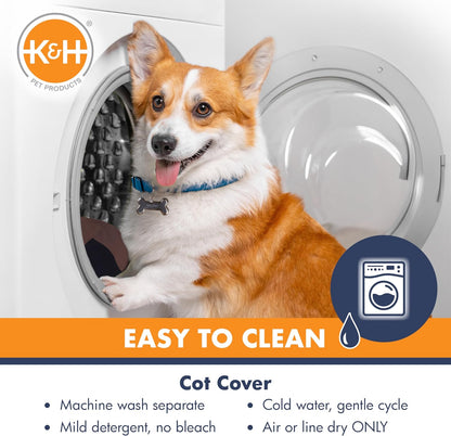 K&H Elevated Dog Cot – All-Weather Cooling Raised Pet Bed for Indoor & Outdoor Use
