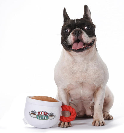 Friends Central Perk Coffee Mug Plush Dog Toy – Squeaky Rope Handle Toy for Dogs