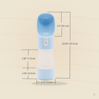 Portable Dog Water Bottle - Leak Proof Dog Water Dispenser with Bowl & Food Container, Dishwasher Safe Food Grade Plastic for Pet Puppy Outdoor Walking Hiking Travel Blue