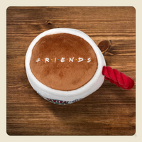 Friends Central Perk Coffee Mug Plush Dog Toy – Squeaky Rope Handle Toy for Dogs