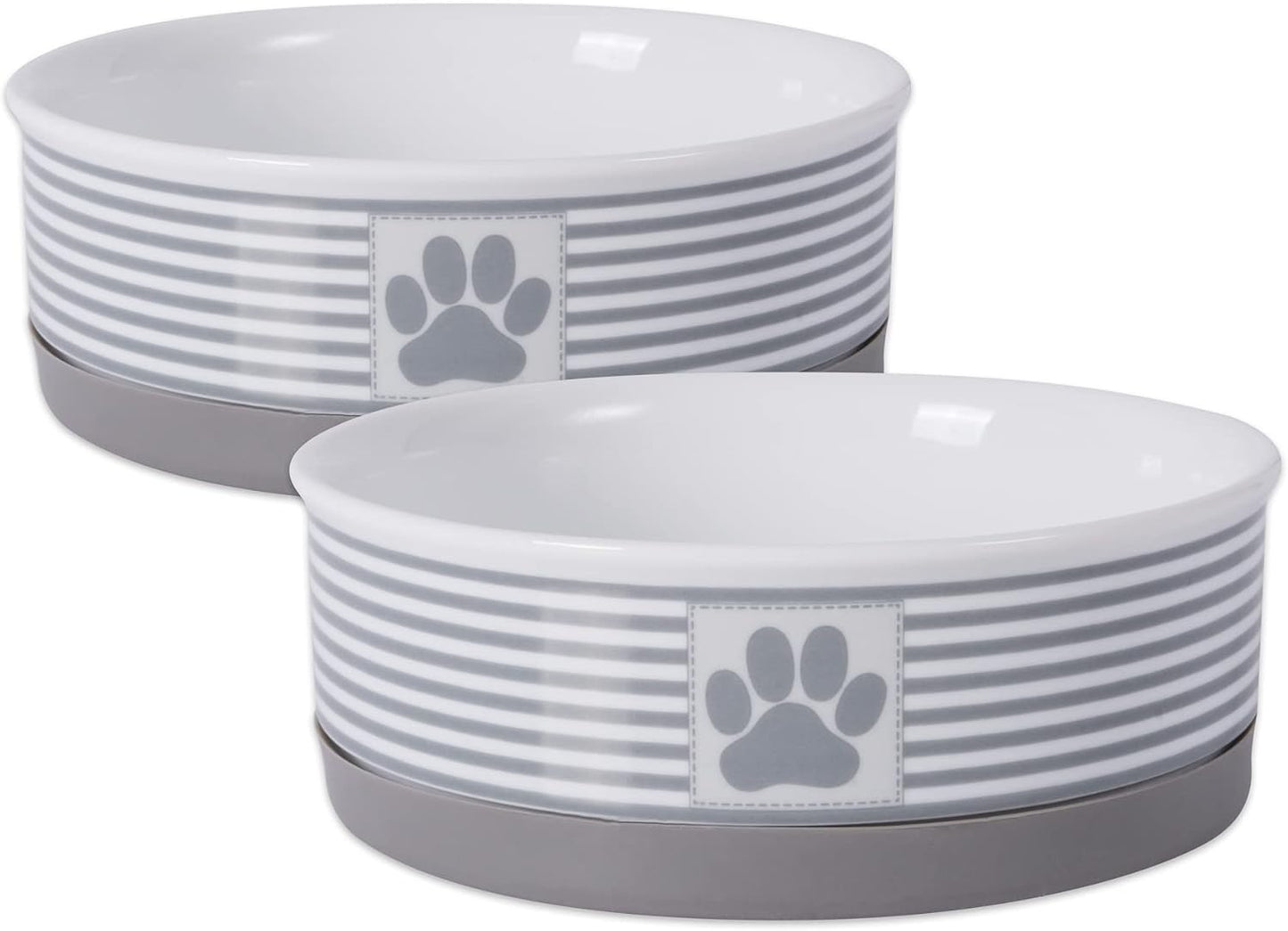 Ceramic Pet Bowl Set of 2 – Non-Slip Dishwasher Safe Food & Water Dishes for Cats & Dogs