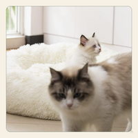 Calming Donut Dog Bed – Anti-Anxiety Faux Fur Bolster Bed for Cats & Dogs