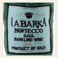 LaBarka Pawsecco Squeaky Plush Dog Toy – Prosecco Bottle Parody Toy for Dogs