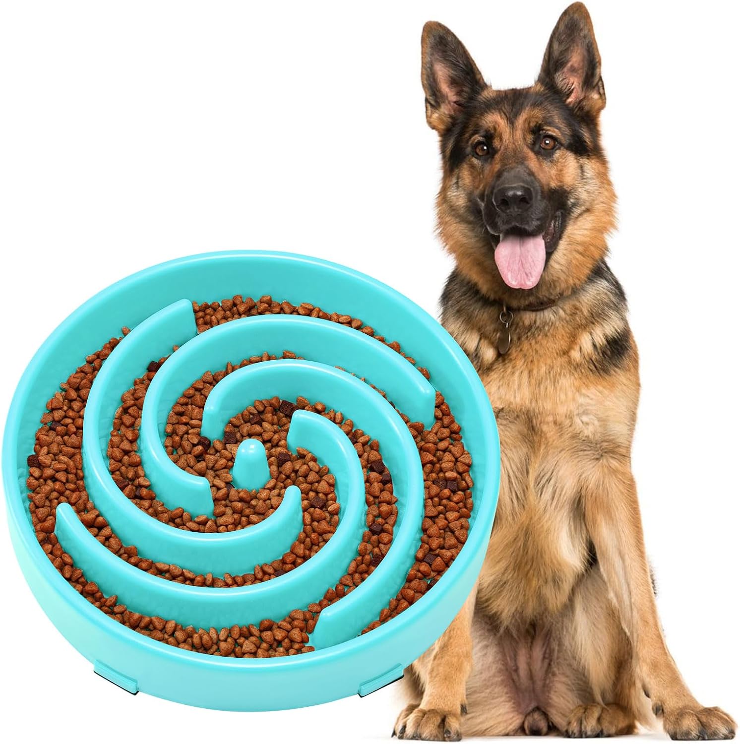 Spiral Maze Slow Feeder Dog Bowl – Anti-Bloat BPA-Free Puzzle Bowl for Small & Medium Dogs