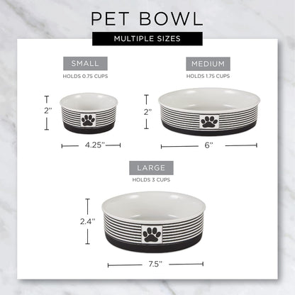 Ceramic Pet Bowl Set of 2 – Non-Slip Dishwasher Safe Food & Water Dishes for Cats & Dogs
