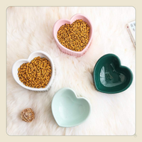 Green Ceramic Raised Cat Bowls, Tilted Elevated Food or Water Bowls, Stress Free, Backflow Prevention, Dishwasher and Microwave Safe, Lead & Cadmium Free