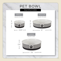 Ceramic Pet Bowl Set of 2 – Non-Slip Dishwasher Safe Food & Water Dishes for Cats & Dogs