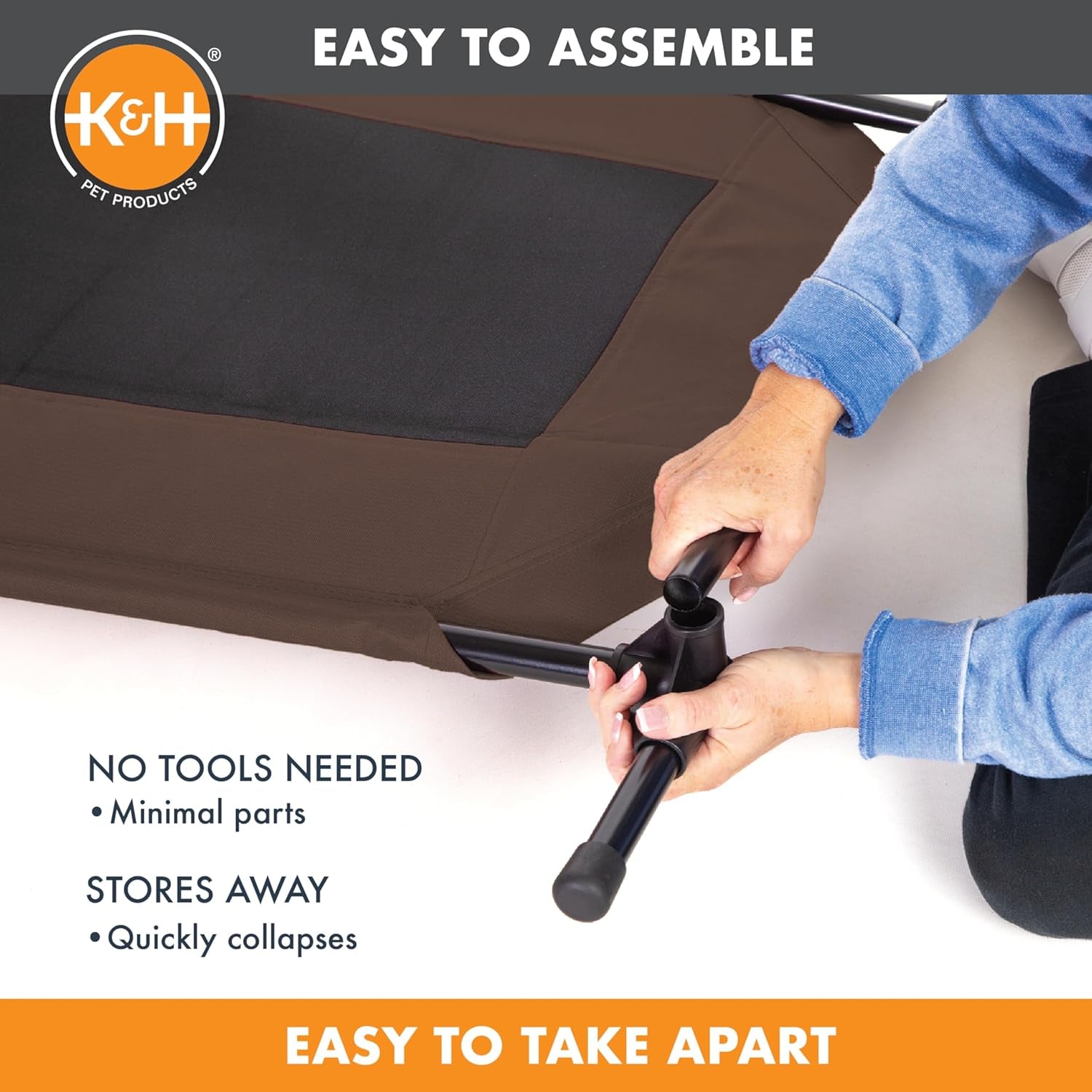 K&H Elevated Dog Cot – All-Weather Cooling Raised Pet Bed for Indoor & Outdoor Use