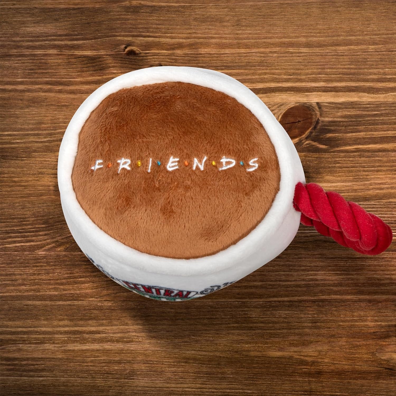 Friends Central Perk Coffee Mug Plush Dog Toy – Squeaky Rope Handle Toy for Dogs