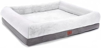 Orthopedic Dog Bed with Waterproof Liner – 4-Sided Bolster Support Bed with Removable Washable Cover