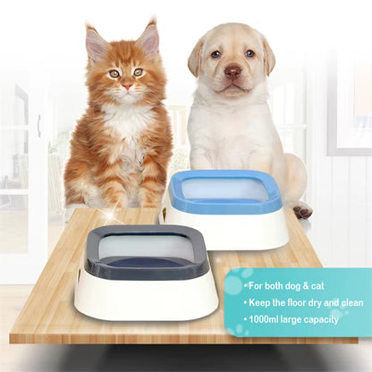 No-Spill Floating Disk Water Bowl for Dogs & Cats – Anti-Splash Slow Drinking Dispenser