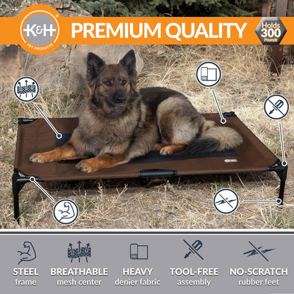 K&H Elevated Dog Cot – All-Weather Cooling Raised Pet Bed for Indoor & Outdoor Use