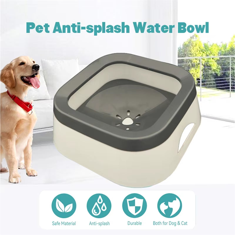 No-Spill Floating Disk Water Bowl for Dogs & Cats – Anti-Splash Slow Drinking Dispenser