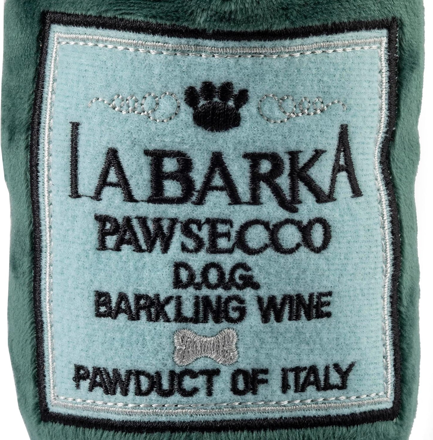 LaBarka Pawsecco Squeaky Plush Dog Toy – Prosecco Bottle Parody Toy for Dogs