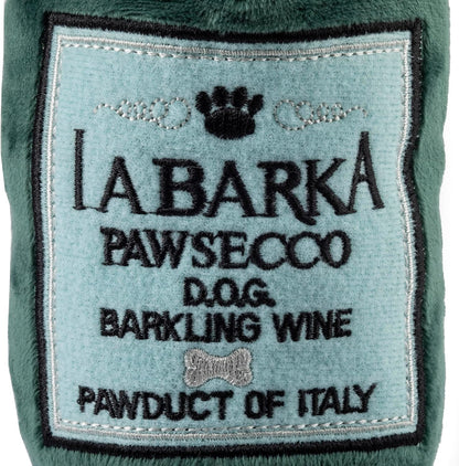 LaBarka Pawsecco Squeaky Plush Dog Toy – Prosecco Bottle Parody Toy for Dogs