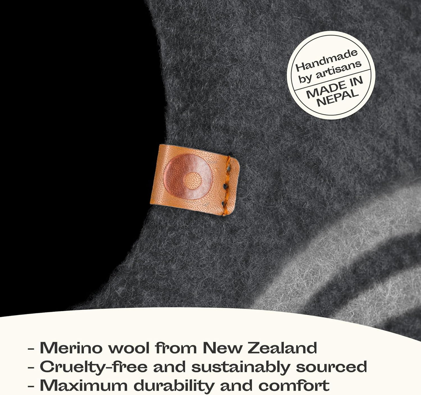 Merino Wool Cat Cave Bed – Handmade Felted Hideaway for Anxious & Indoor Cats