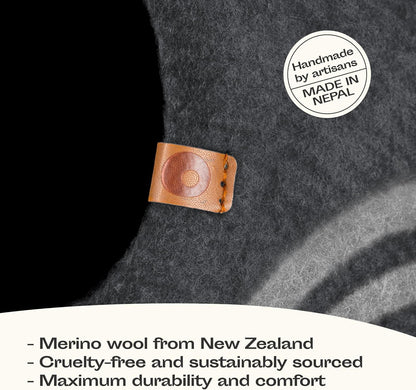 Merino Wool Cat Cave Bed – Handmade Felted Hideaway for Anxious & Indoor Cats