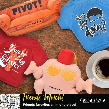 Friends Central Perk Coffee Mug Plush Dog Toy – Squeaky Rope Handle Toy for Dogs
