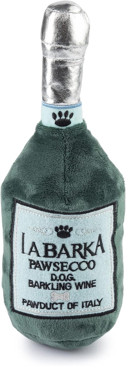 LaBarka Pawsecco Squeaky Plush Dog Toy – Prosecco Bottle Parody Toy for Dogs