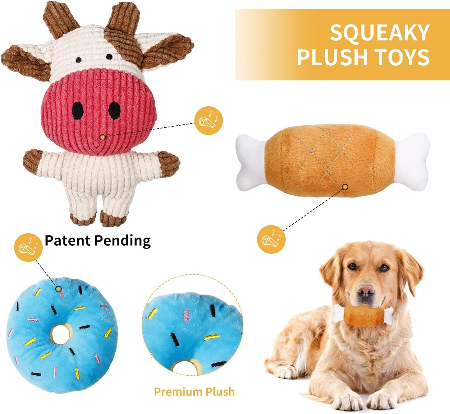 7 Pack Puppy Toy Set – Squeaky Calf Plush, Rope Chew Toys & Teething Toys for Small Dogs