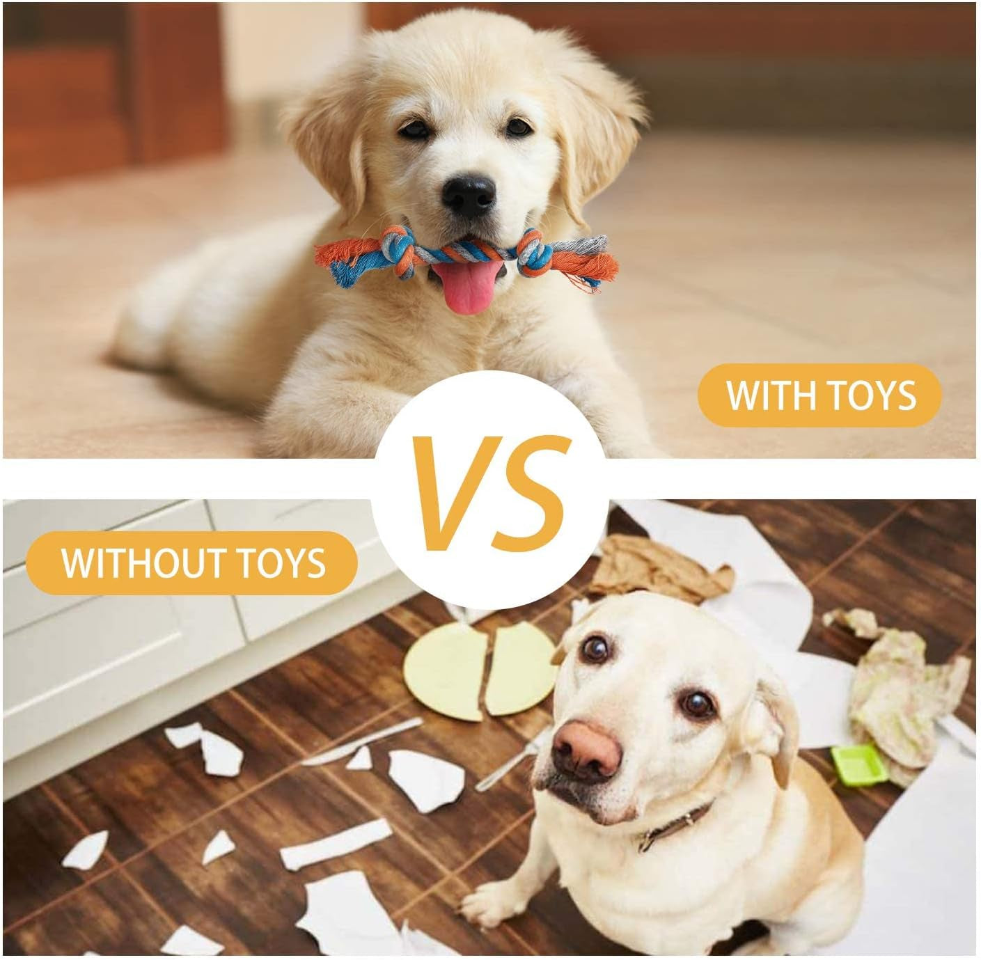 7 Pack Puppy Toy Set – Squeaky Calf Plush, Rope Chew Toys & Teething Toys for Small Dogs