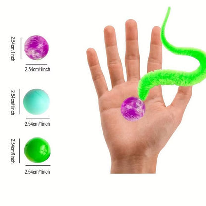 Caterpillar Bouncing Ball Cat Toy – Colorful Interactive Worm Teaser for Indoor Cats & Kittens
